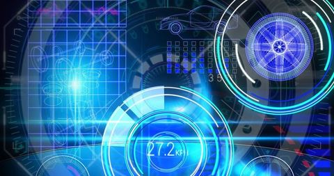 Futuristic Data Interface with Holographic Displays - Download Free Stock Images Pikwizard.com
