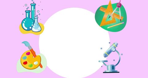 Creative school supplies with abstract education theme