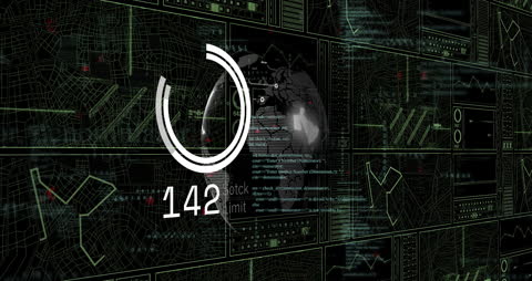 Global Data Processing Animation Over Digital Interface