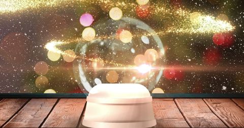 Festive Snow Globe With Sparkling Snowfall and Christmas Tree