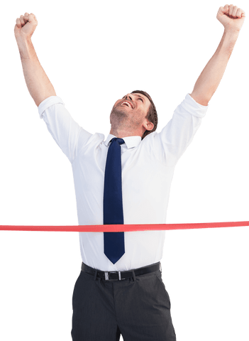 transparent excited businessman crossing finish line - Download Free Stock Videos Pikwizard.com