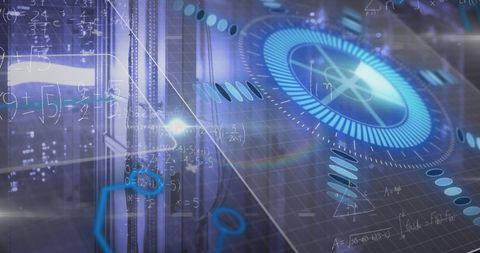 Digital Interface Display Over Server Room Infrastructure - Download Free Stock Images Pikwizard.com