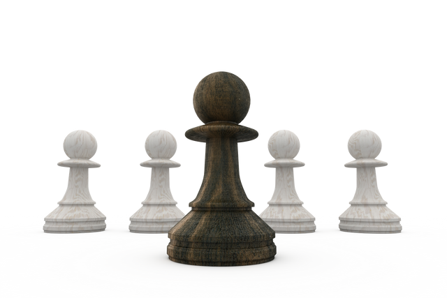 Transparent Black Chess Pawn Leading White Pawns in Circle - Download Free Stock Videos Pikwizard.com