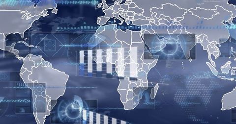 Global Data Processing with Digital Interfaces Concept - Download Free Stock Images Pikwizard.com