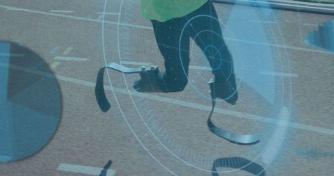 Digital Interface Overlapping Prosthetic Running Blades in Athletic Training - Download Free Stock Images Pikwizard.com