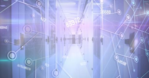 Futuristic Digital Interface in Server Room with Networking Elements - Download Free Stock Images Pikwizard.com