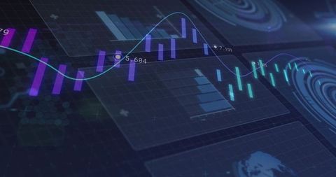Futuristic Digital Analytics Dashboard Display