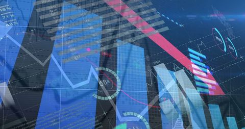 Dynamic Plot of Digital Financial Data Amidst Futuristic Displays - Download Free Stock Images Pikwizard.com