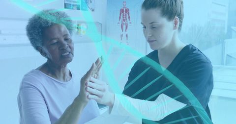 Physiotherapy Session with Elderly Patient in Modern Clinic