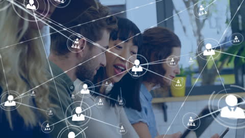 Diverse Business Team Navigating Digital Connections