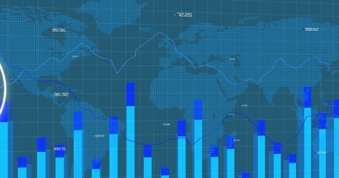 Global Data Visualization with Analytics on World Map - Download Free Stock Images Pikwizard.com