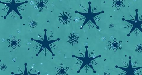 Digital snowflakes pattern on green christmas background