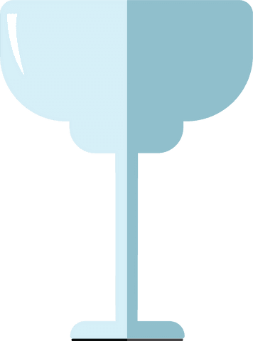 Minimalist Blue Glass Illustration on Transparent Background