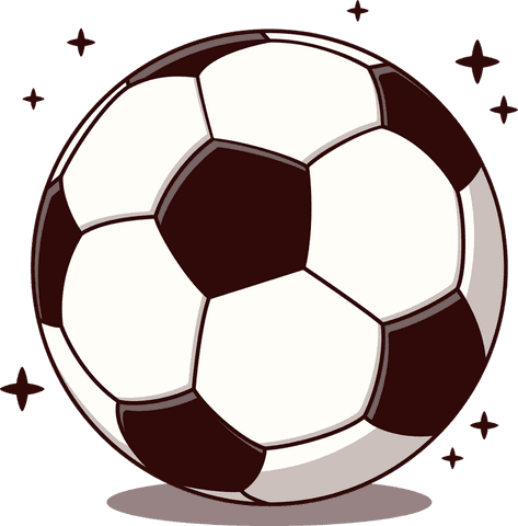 Transparent soccer ball with sparkles casting oval shadow