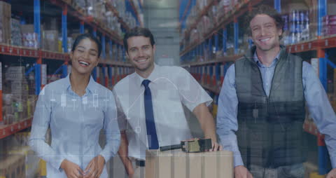 Warehouse Supervisors Collaborating on Logistics Solutions