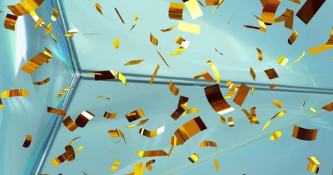 Golden Confetti and Glowing Crystals for Celebrations and Events