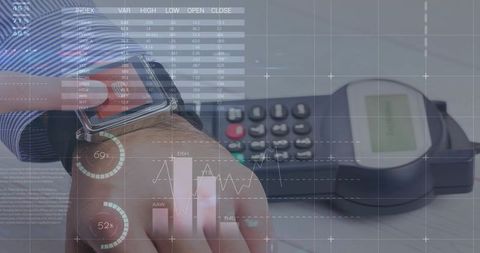 Smartwatch contactless payment technology concept