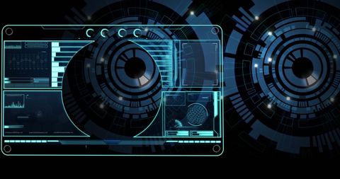 Futuristic Holographic Interface with Graphs and Globe Projection - Download Free Stock Images Pikwizard.com
