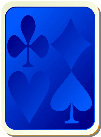 Blue transparent playing cards back design with four suits
