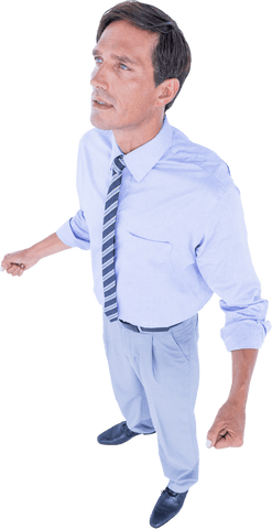 Confident Businessman with Clenched Fists Transparent Background - Download Free Stock Videos Pikwizard.com