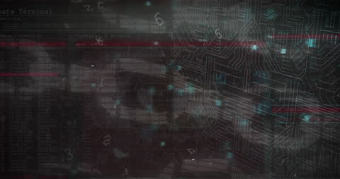 Abstract Cybersecurity Concept with Eye and Digital Overlay