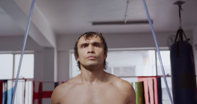 Determined Boxer Training in Gym with Jump Rope - Download Free Stock Images Pikwizard.com