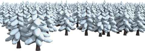 Transparent Snow Covered Christmas Trees creating Winter Wonderland