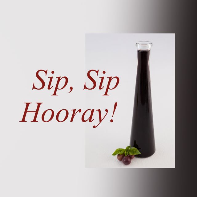 Carafe of Red Wine with Sip Sip Hooray Text - Download Free Stock Templates Pikwizard.com