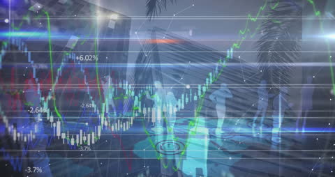 Global Business and Digital Interface with Rising Graphs