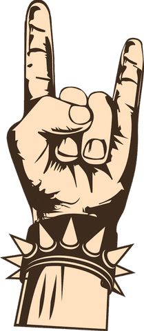 rock horns hand sign with spiked bracelet, transparent art graphic - Download Free Stock Videos Pikwizard.com