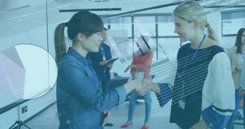 Global Business Professionals Analyzing Financial Data Integration