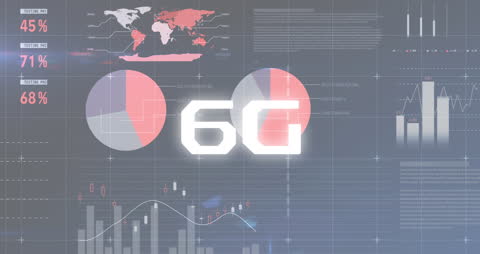 Futuristic Digital Dashboard Displaying 6G Technology