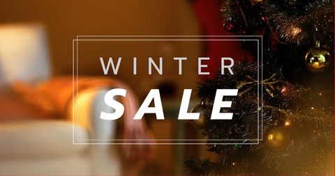 Winter Sale Promotion with Christmas Tree Decoration - Download Free Stock Images Pikwizard.com