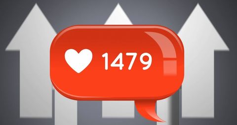 Social Media Likes Growing Concept with Arrows