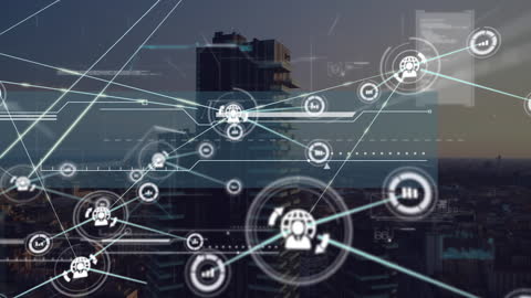 Futuristic Global Network Technology with Digital Interfaces