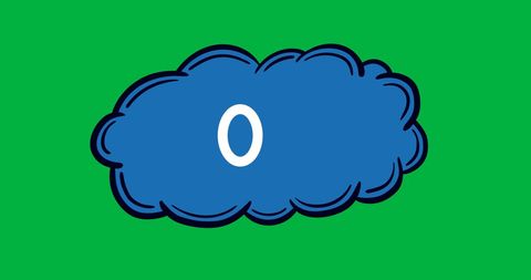 Digital Blue Cloud Icon with Dynamic Zero on Green Background 4K - Download Free Stock Images Pikwizard.com