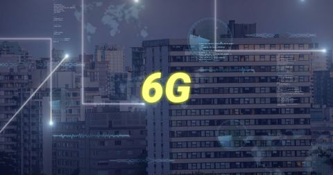 6G Technology and Cityscape with Digital Connections - Download Free Stock Images Pikwizard.com