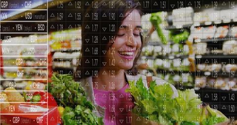 Supermarket Conversion Impact: Happy Grocer Choosing Fresh Produce