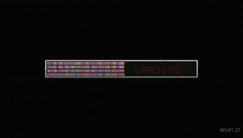 Retro led matrix loading bar with color pixel fill and metal bezel for tech ui