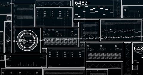 Abstract Digital Data Screens with Statistical Graphics - Download Free Stock Images Pikwizard.com