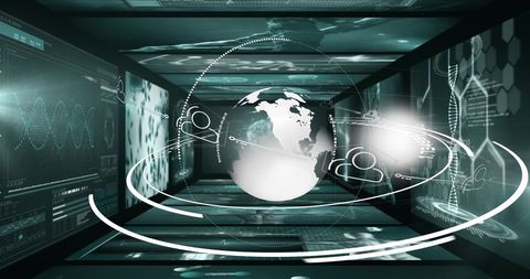Futuristic Globe with Data Interface Concept - Download Free Stock Images Pikwizard.com