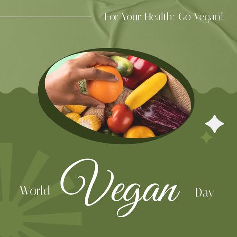 World vegan day celebration with fresh produce