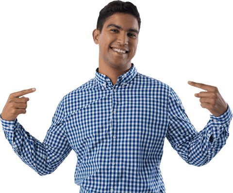Smiling Man Pointing on Transparent Background Showing Confidence - Download Free Stock Videos Pikwizard.com