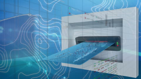 Futuristic ATM Concept with Digital Network Elements