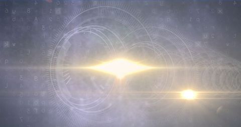 Futuristic Holographic Light Burst with Technology Elements