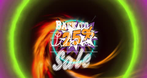 Dynamic Back to School Sale Graphic with Colorful Swirl