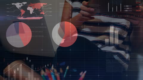 Businesswoman Analyzing Financial Data on a Tablet