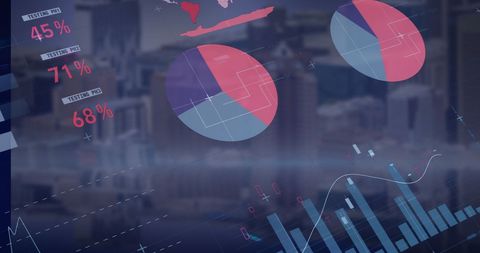 Statistical Data Visualization Over Aerial Cityscape Background - Download Free Stock Images Pikwizard.com