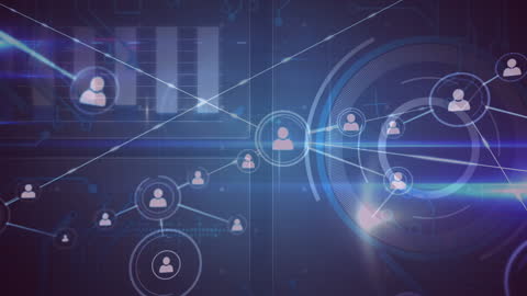 Global Digital Network Connections and Data Processing Concept