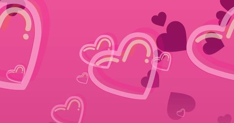 Floating Pink Hearts on Vibrant Background for Romantic Themes - Download Free Stock Images Pikwizard.com